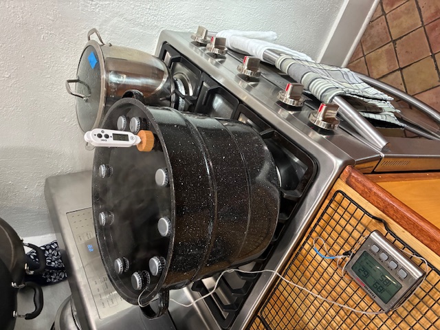 image of hot cider during pasteurization